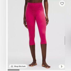 Lululemon align high rise capri length leggings in pink size 10